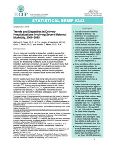 Report: Trends and Disparities in Delivery Hospitalizations Involving Severe Maternal Morbidity, 2006-2015