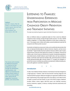 Report: Listening to Families: Understanding Experiences from Participation in Medicaid Childhood Obesity Prevention and Treatment Initiatives