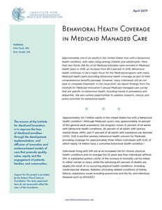 Report: Behavioral Health Coverage in Medicaid Managed Care Report