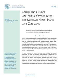 Report: Sexual and Gender Minorities: Opportunities for Medicaid Health Plans and Clinicians