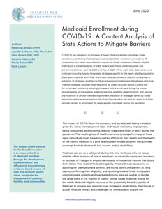 Report: Medicaid Enrollment during COVID-19: A Content Analysis of State Actions to Mitigate Barriers