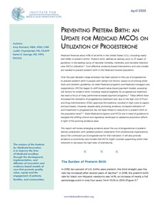 Report: Preventing Preterm Birth: An Update for Medicaid MCOs on Utilization of Progesterone