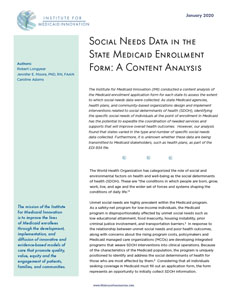 Report: Social Needs Data in the State Medicaid Enrollment Form: A Content Analysis