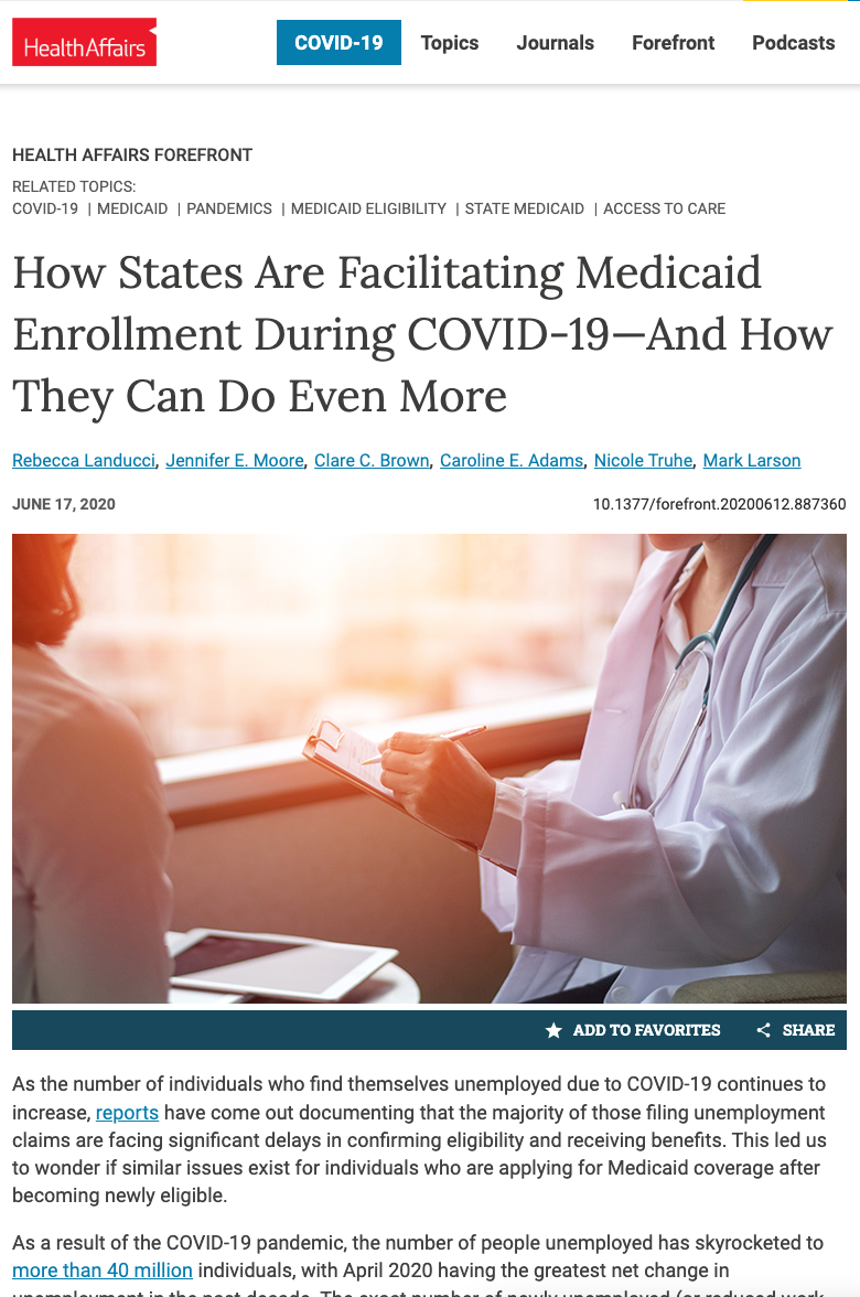 Blog Post: How States Are Facilitating Medicaid Enrollment During COVID-19—And How They Can Do Even More