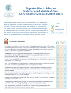 Checklist: Opportunities to Advance Midwifery-Led Models of Care: A Checklist for Medicaid Stakeholders