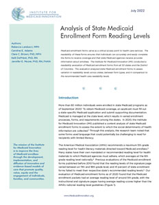 Report: Analysis of State Medicaid Enrollment Form Reading Levels