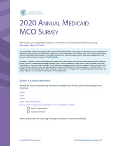 2020 Annual Medicaid MCO Survey Instrument