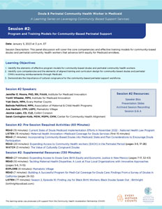 Learning  Series Session 2: Program and Training Models for Community-Based Perinatal Support