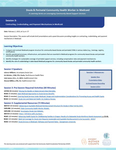 Learning  Series Session 3: Contracting, Credentialing, and Payment Mechanisms in Medicaid