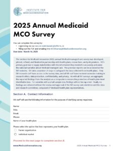 2025 Annual Medicaid MCO Survey Instrument